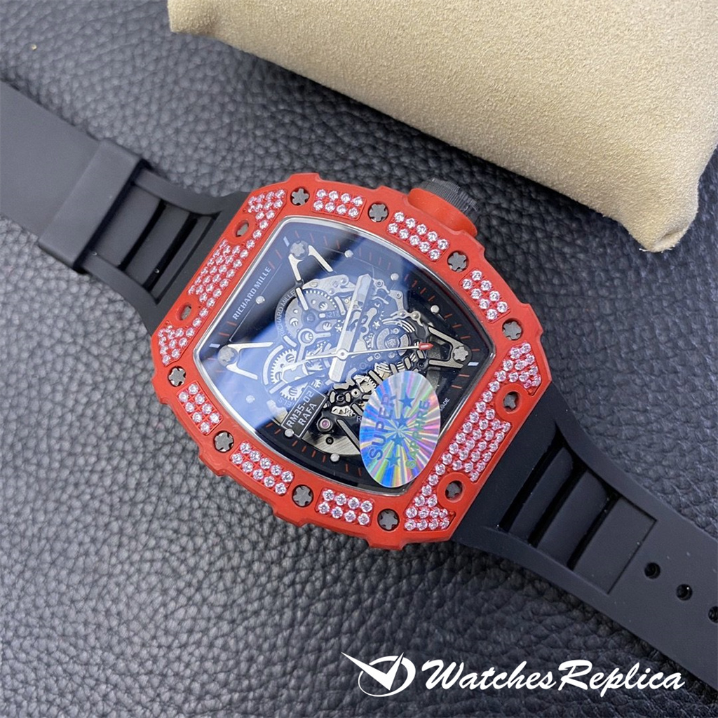Hot Great Richard Mille RM035-02 kolfiber Gypsophila Klockor Kopior-5