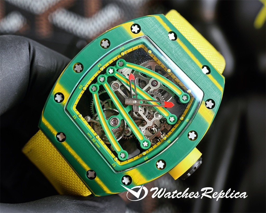 Designrabatt Richard Mille 59-01 Green Lizard Klockor Kopior-1