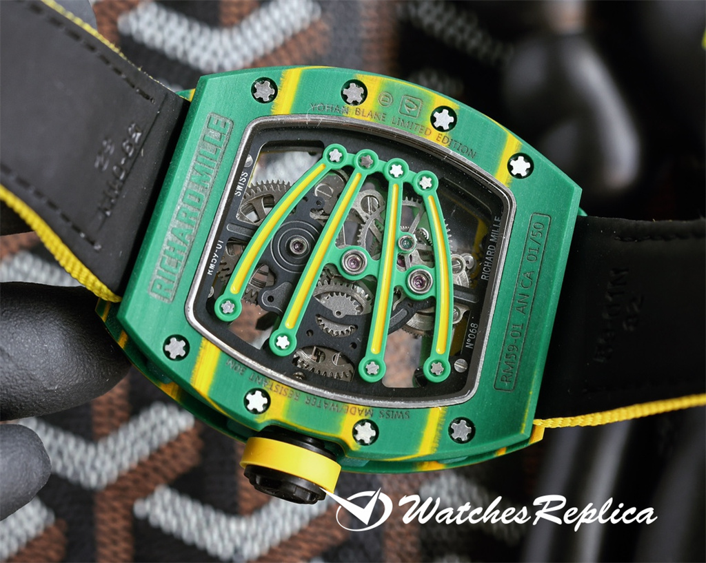 Designrabatt Richard Mille 59-01 Green Lizard Klockor Kopior-6