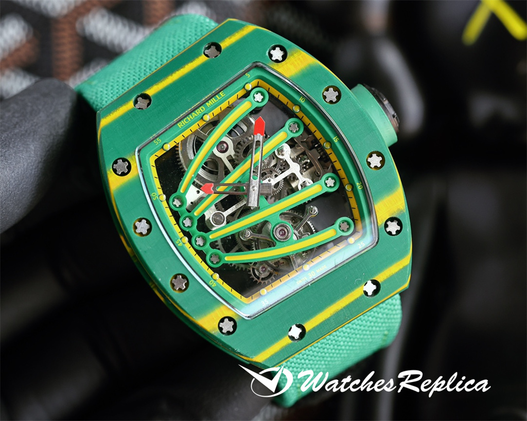 Designrabatt Richard Mille 59-01 Green Lizard Klockor Kopior-8