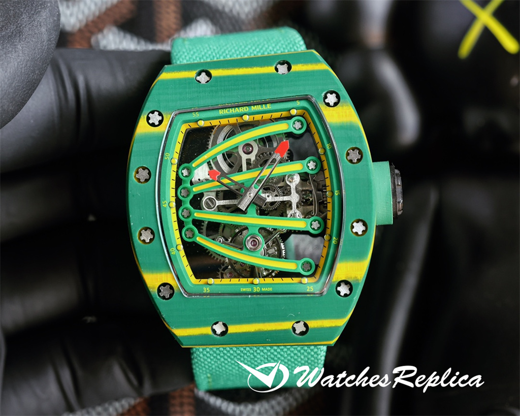 Designrabatt Richard Mille 59-01 Green Lizard Klockor Kopior-7